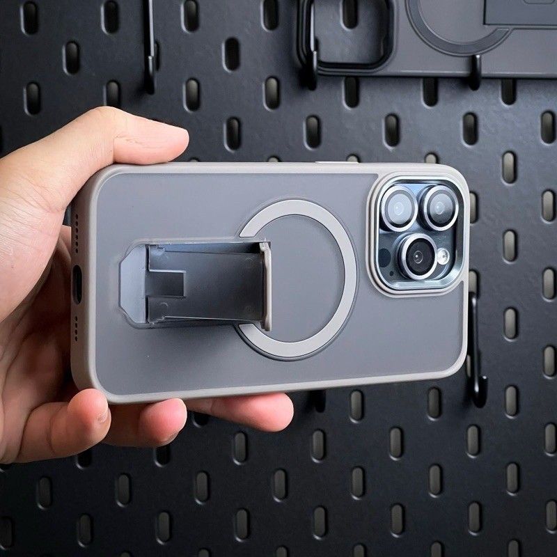 ทะเลทรายไทเทเนียมเคลือบพลิกซ่อนยืนเคสโทรศัพท์แม่เหล็กสําหรับ ไอโฟน 16 15 14 13 12 11 มือโปร สูงสุด 14 15 16บวกกรอบโลหะป้องกันการตกปลอกผิวรู้สึกกันกระแทกปกหลัง - รูปที่ 5