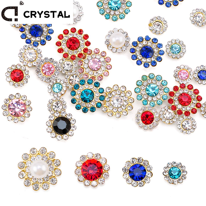 100 ชิ้นผสมสี Claw Rhinestones สําหรับเย็บปักถักร้อยดอกไม้คริสตัล Flatback เย็บ Rhinestone สําหรับเสื้อผ้า
