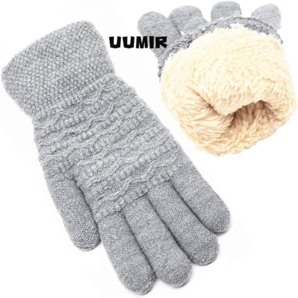 ยูมิร์ ถุงมือถัก,ถุงมือขับรถกํามะหยี่เนื้อแกะสองชั้น,คุณภาพสูงเย็นหลักฐานสีทึบถุงมืออุ่นหนาฤดูหนาว