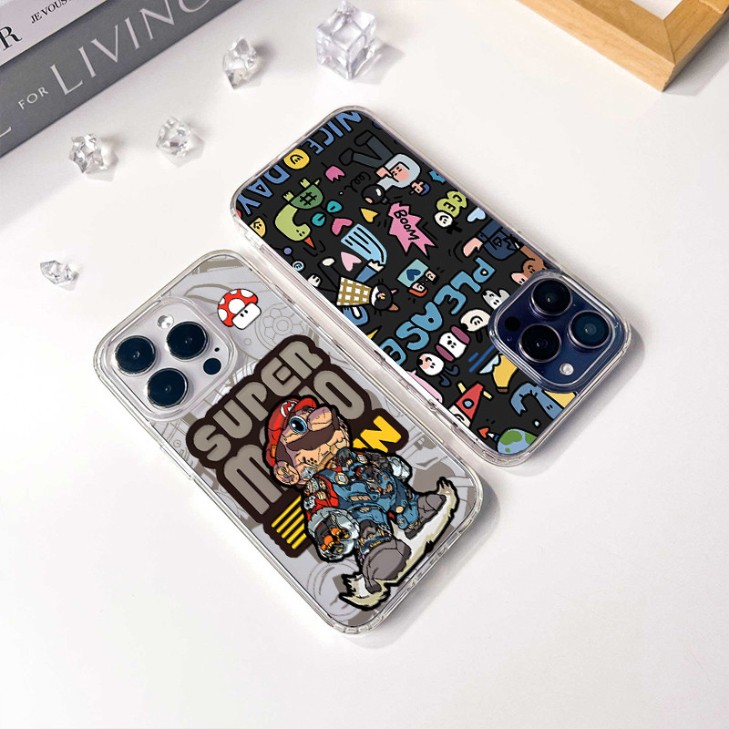 เคสโทรศัพท์หรูหราแบบไร้สายชาร์จได้สำหรับ IPhone 13 15 7Plus 16 14 12 11 Pro MAX 8 6 7 6S Plus X XR XS มาริโอซีรีส์ ราคา ถูกที่สุด ดีลบีเคเค แกลเลอรีภาพที่ 3