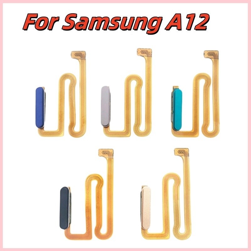 สําหรับ Samsung A12 A125 A125F เซ็นเซอร์ลายนิ้วมือ Home Back Key เมนูปุ่มสายไฟริบบิ้นแบบยืดหยุ่น