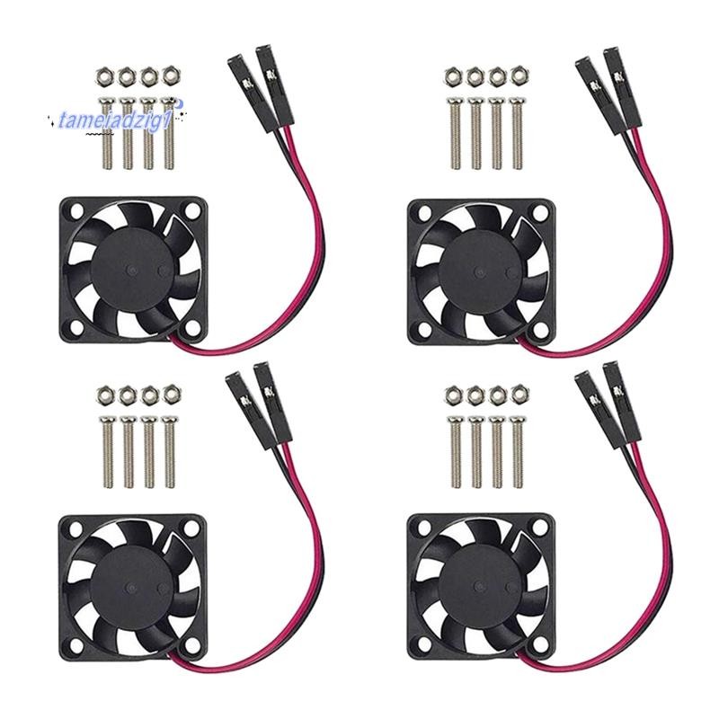 4PCS พัดลมระบายความร้อน CPU ไร้แปรงถ่านฮีทซิงค์หม้อน้ํา 3.3V 5V สําหรับ Raspberry Pi4 Pi3 B +, Pi 3,