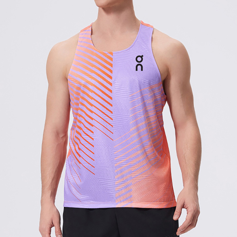 ใหม่ผู้ชายวิ่งเสื้อกั๊กติดตามมาราธอนกีฬาแห้งเร็วระบายอากาศเสื้อแขนกุด