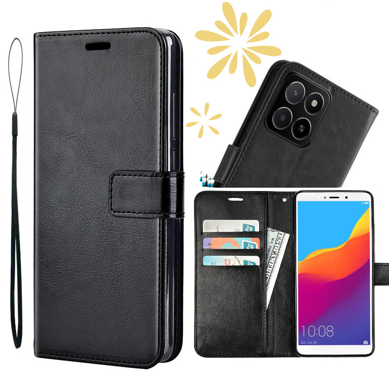 เคส Honor X5b Plus GFY-LX2P GFY-LX2 x5bplus GFY-LX2P ปลอก Businessleather กระเป๋าหัวเข็มขัดพับได้พร้