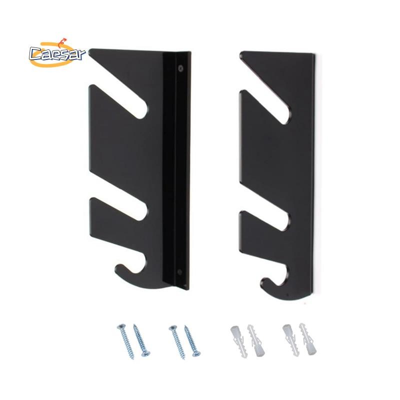 caesarA8สเก็ตบอร์ด Wall Mount Display Rack สีดําพร้อมตะขอแขวนสเก็ตบอร์ด Rack Holder สําหรับ Longboard Skateboard
