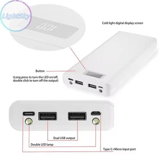 LightSky DIY 8* Dual USB สําหรับโทรศัพท์ชาร์จกล่องเก็บกรณีไม่มีแบตเตอรี่ TH