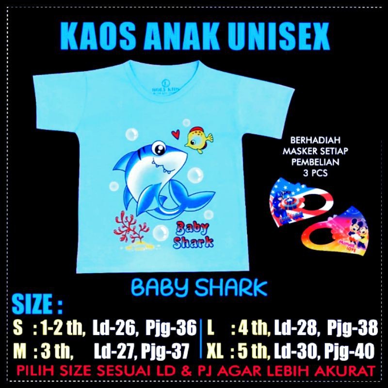 👕🎈 เสื้อยืด BABY SHARK CHILDRENS 1-5 ปี\ เสื้อผ้าเด็ก/ชุด CHILDRENS/BABY SHARK TSHIRTS/KIDS