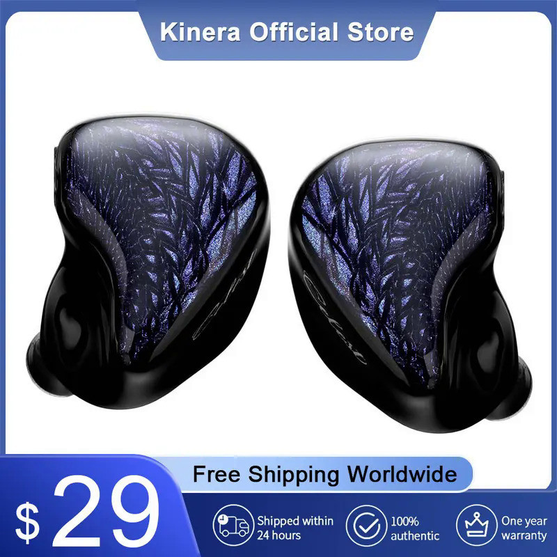 Kinera Celest Wyvern Black In-Ear Earphones 10mm LCP Dynamic Driver With Detachable Boom Microphone 