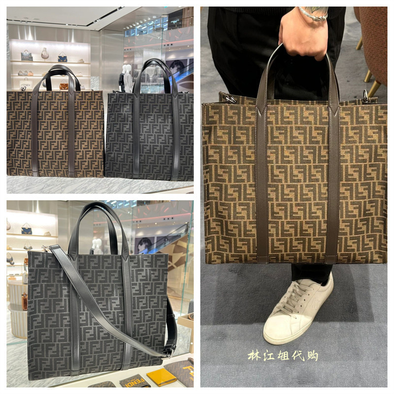 โดยตรงไปยังฝรั่งเศส FENDI/Fendi ผ้าผู้ชายด้วยหนังกระเป๋าถือกระเป๋าสะพายกระเป๋าช้อปปิ้ง