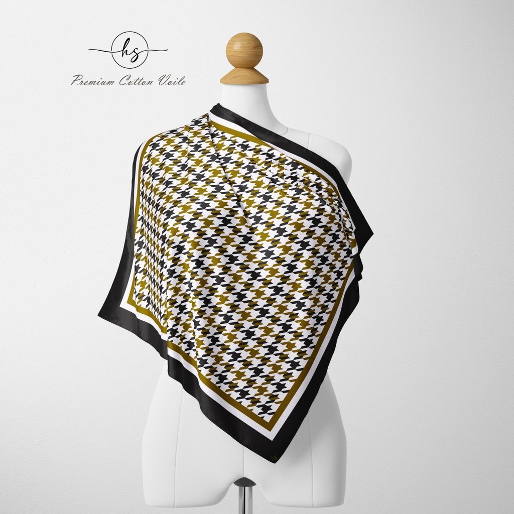 HARMONY L Tudung Bawal Cotton Voile PREMIUM Square Hijab พิมพ์ B45+