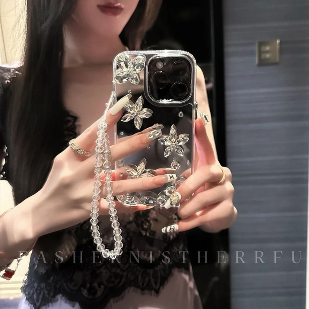 พรีเมี่ยม Iphone16promax เคสโทรศัพท์กลีบ Iphone15pro Luxury 14 Drop-Resistant 16pro Rhinestone 15 0D