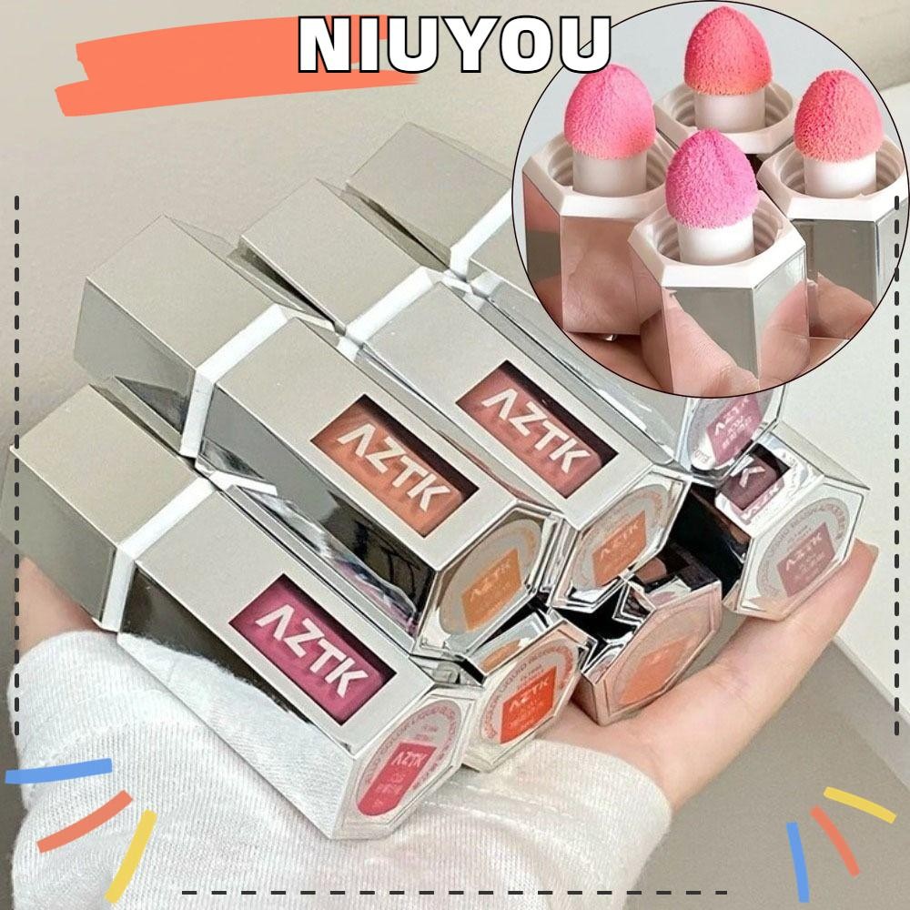 NIUYOU Aztk Liquid Blush, Moisturizing Beauty Long-lasting Aztk Blush Lotion, ขายร้อนพร้อมฟองน้ําหัว
