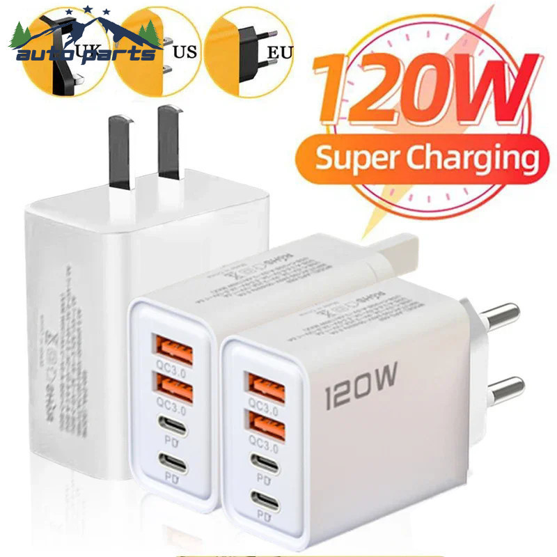 [AM3C] เครื่องชาร์จ 120W ที่เป็นมิตรกับการเดินทาง Dual PD/USB | ฮับการชาร์จขนาดกะทัดรัดพิเศษขนาด 30 มม. เข้ากันได้กับ iPhone 15/Samsung S24, CE ได้รับการรับรองและความสามารถสากล