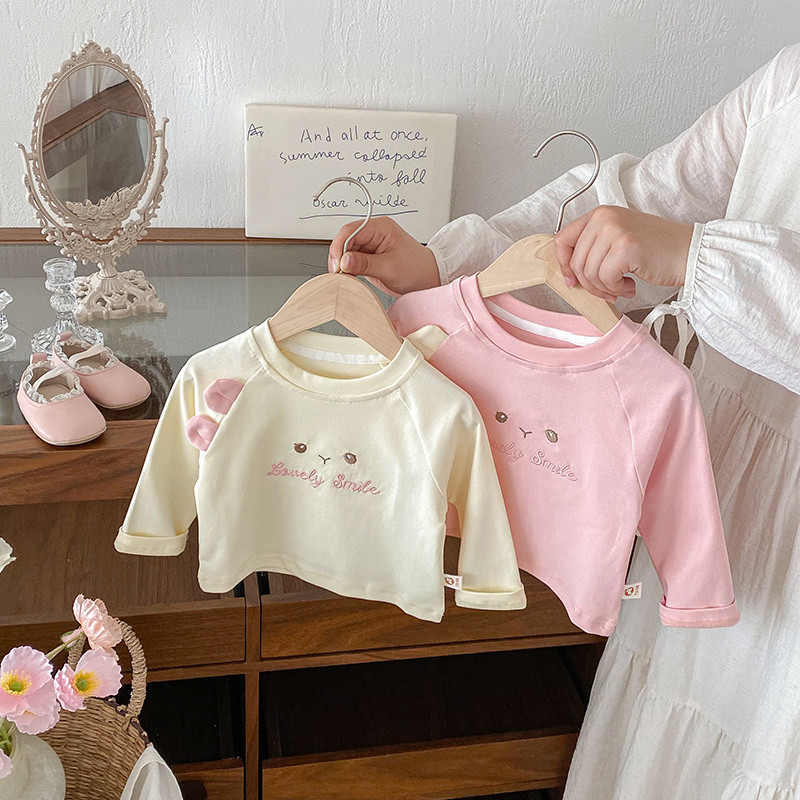 ฤดูใบไม้ผลิและฤดูใบไม้ร่วงสาวการ์ตูนแขนยาวฐานชั้น-น่ารักรอบคอเสื้อยืดสำหรับทารกและเด็กวัยหัดเดิน - รูปที่ 6