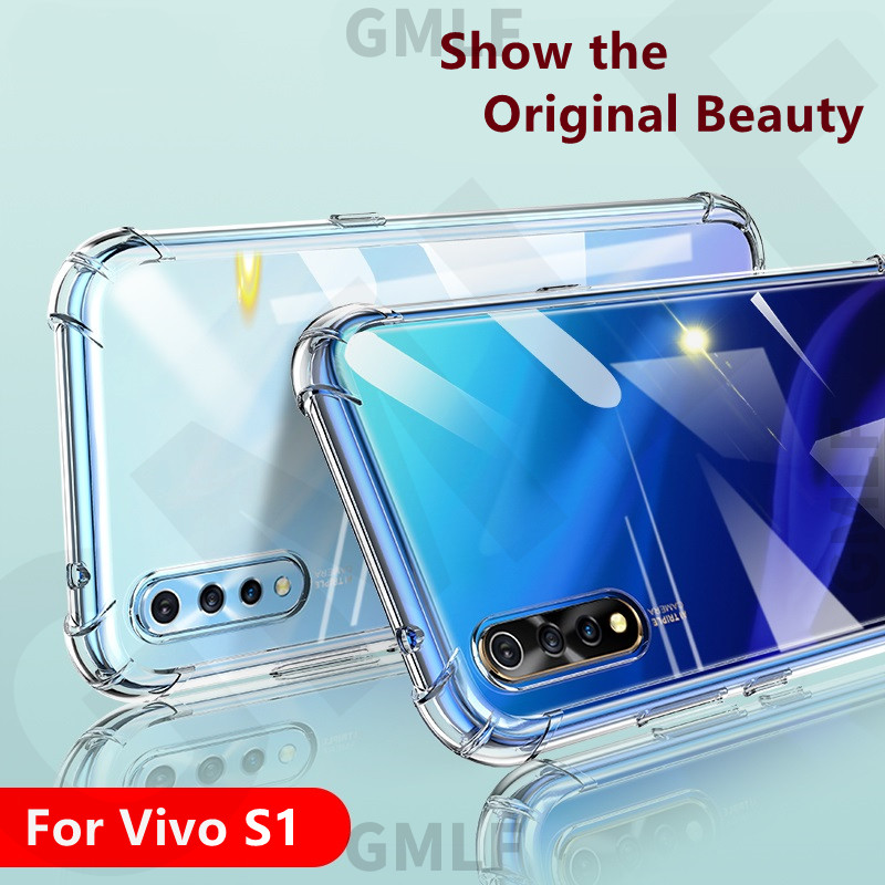 COD GMLF สําหรับ Vivo S1 1907 ยืดหยุ่นยางนุ่มคริสตัลใส Slim ป้องกัน Jelly ฝาครอบเสริมกันกระแทกมุมกันชนกรณีโปร่งใส