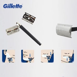 Gillette มีดโกนหนวดสเตนเลส สําหรับผู้ชาย 1 แพ็ก โลหะผสม มีดโกนเพื่อความปลอดภัยของผู้ชาย