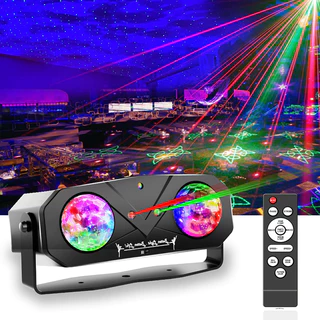 Laser + Led + น้ํา120 รูปแบบ Party Light Disco Ball Light Dj Light Ocean Light Star Light โปรเจคเตอร์เต้นรําแสงเสียงเปิด