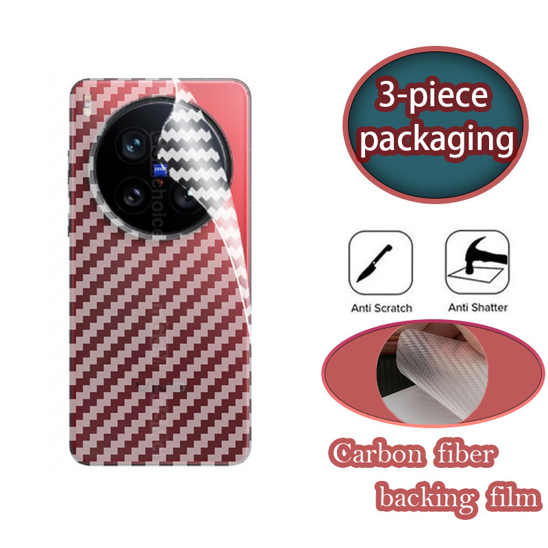 บรรจุภัณฑ์ 3 ชิ้น Matte Back Film สําหรับ vivo X200 Ultra 5G X200Ultra 2025 คาร์บอนไฟเบอร์ป้องกันหน้