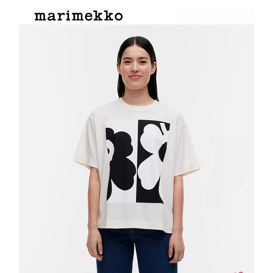 เสื้อยืดคอกลมผ้าฝ้ายแท้ พิมพ์ Marime**oUnikko