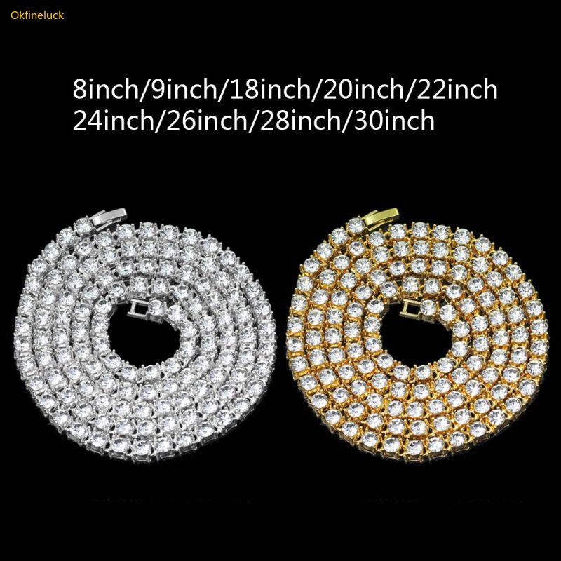 OKFI Niche Chunky สร้อยคอสําหรับ Rhinestone Alloy Chain Shiny Stylish Jewelry Craftsman
