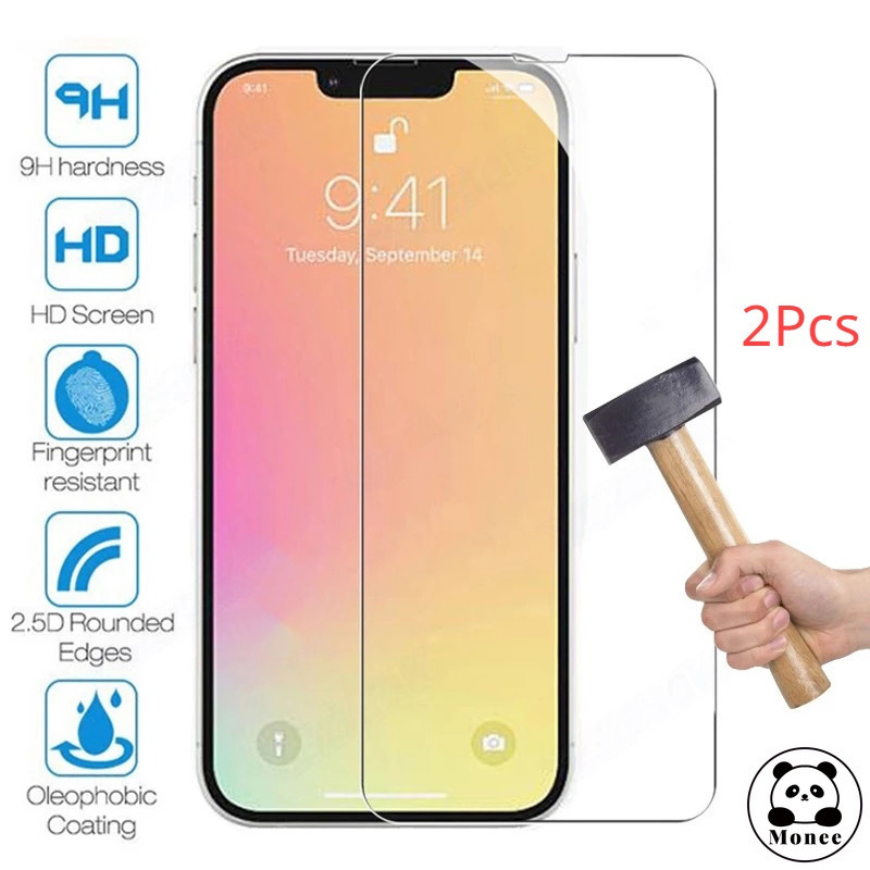 2 ชิ้น 9H Ultra Thin กระจกนิรภัยโปร่งใสสําหรับ iPhone 11 12 13 14 15 Pro Max XS XR X 14 15 7 8 Plus 