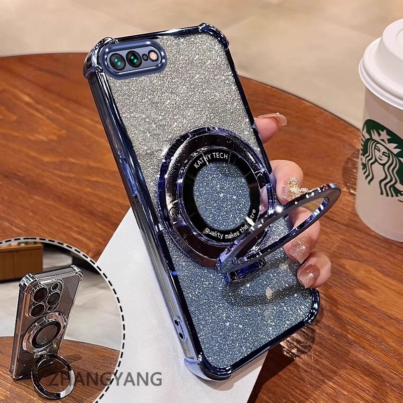 เคสสําหรับ iPhone 7 Plus iPhone 8 Plus Softcase ซิลิโคนกันกระแทกฝาครอบชุบความงามการออกแบบใหม่พร้อมที่วาง SJSFDD06