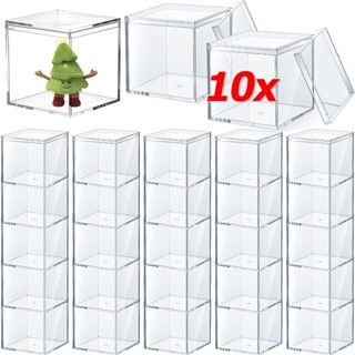 กล่องเก็บขนมอะคริลิคขนาดเล็กพร้อมฝาปิด-เคสแสดงผลโปร่งใสวางซ้…