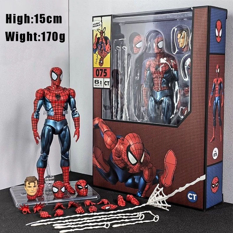 Ct ของเล่น Anazing Spiderman Action Figure SHF Punk Spiderman Hobart สีน้ําตาลข้าม Spider ของสะสมของเล่น