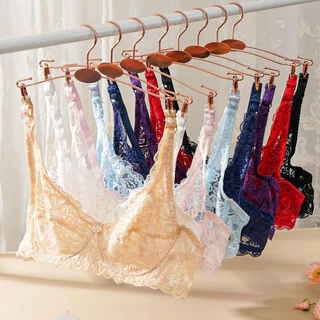 ECMLN Ultra-thin เซ็กซี่ประณีตลูกไม้ผู้หญิง Bras Non-paded Plus ขนาดแหวนเหล็ก Push Up Hollow Out Bralette
