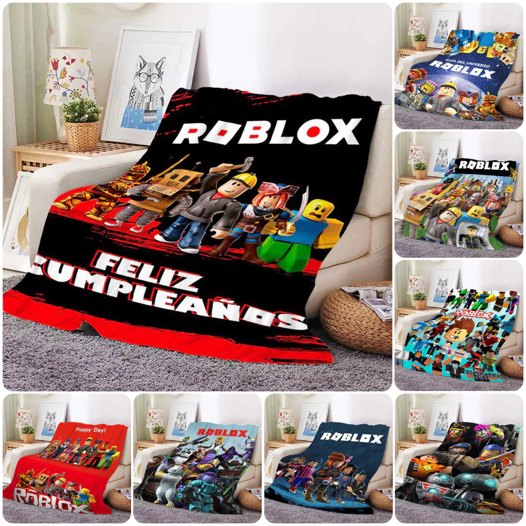 ผ้าห่มฟลีซอุ่นสำหรับโซฟาฤดูหนาวเกม B-Roblox เตียงนอนขนฟูผ้าห่มนุ่มขนาดคิงไซส์ผ้าปูที่นอนไมโครไฟเบอร์ของขวัญวันเกิด