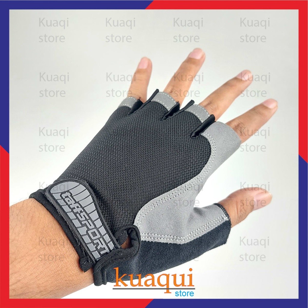 TaffiSPORT Huwai ถุงมือยิมปั่นจักรยานครึ่งนิ้ว