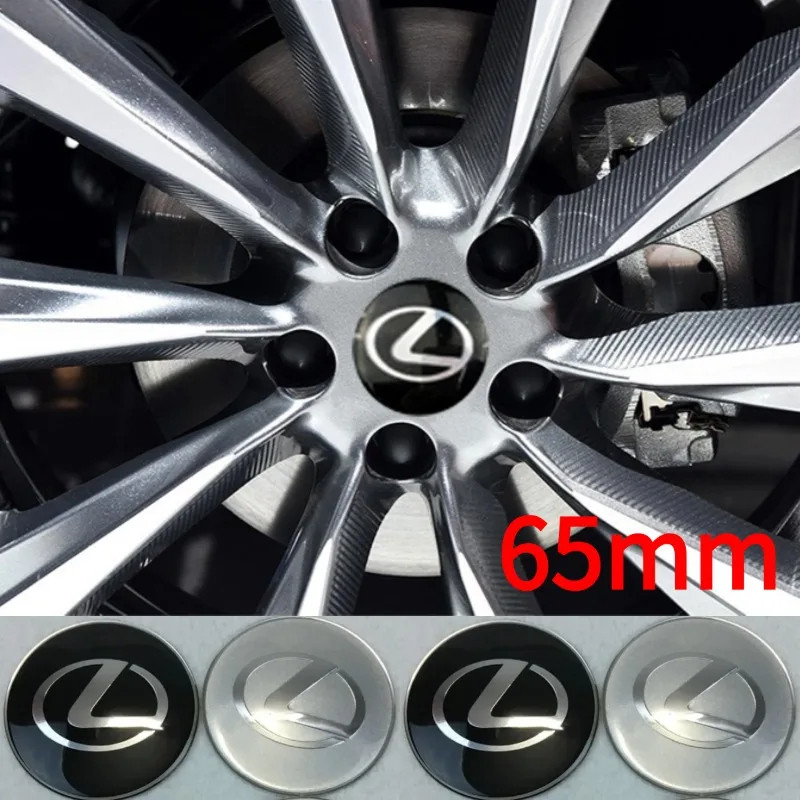 65MM รถล้อ Hubcap สติกเกอร์ศูนย์สําหรับ Lexus NX200T ES250 ES300 ES350 RX350 RX400 GX300 IS300 IS400