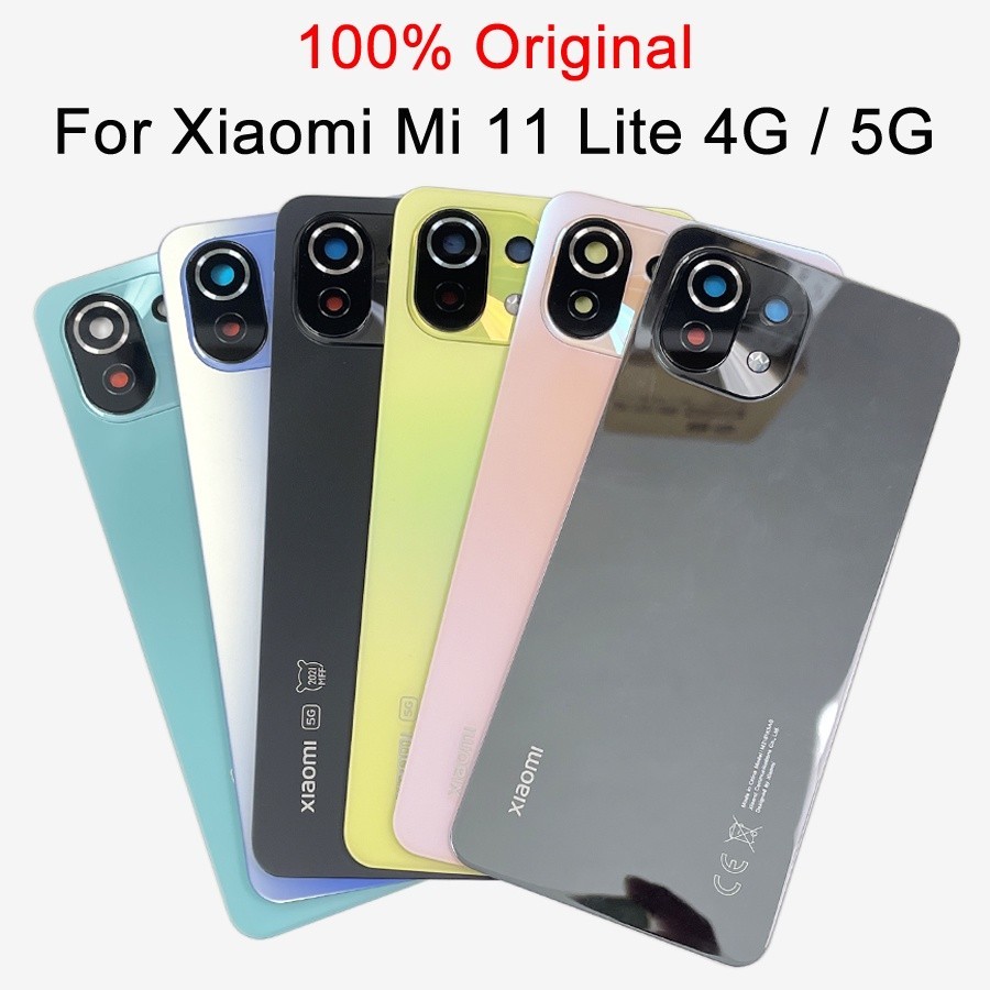 ฝาหลังสําหรับ Xiaomi Mi 11 Lite ฝาครอบแบตเตอรี่กระจกเคสประตู Mi11 Youth NE 5G พร้อมการเปลี่ยนเลนส์กล้อง