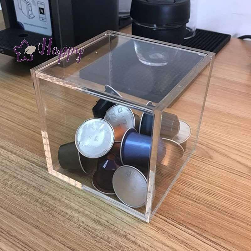 <แฮปปี้เบย์> ที่ใส่กล่องเก็บกาแฟแคปซูลอะคริลิคเคสกันฝุ่นแบบใสพร้อมฝาปิดลดราคา
