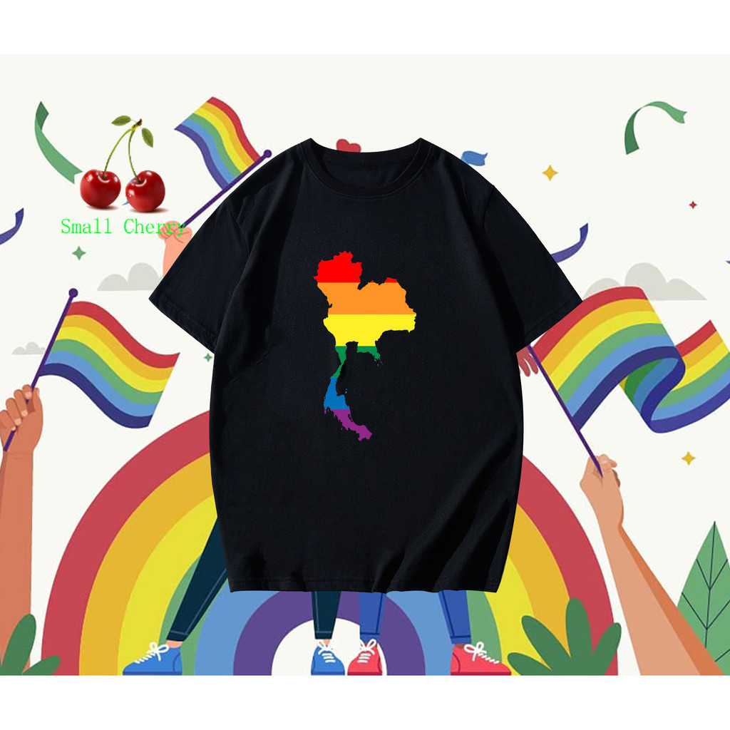 🏳‍🌈 Pride Month🏳‍🌈 เสื้อ LGBT ค่าสัมบูรณ์เสื้อยืด สกรีน PRIDE MONTH ลาย pride flag พร้อมส่งS-5XL