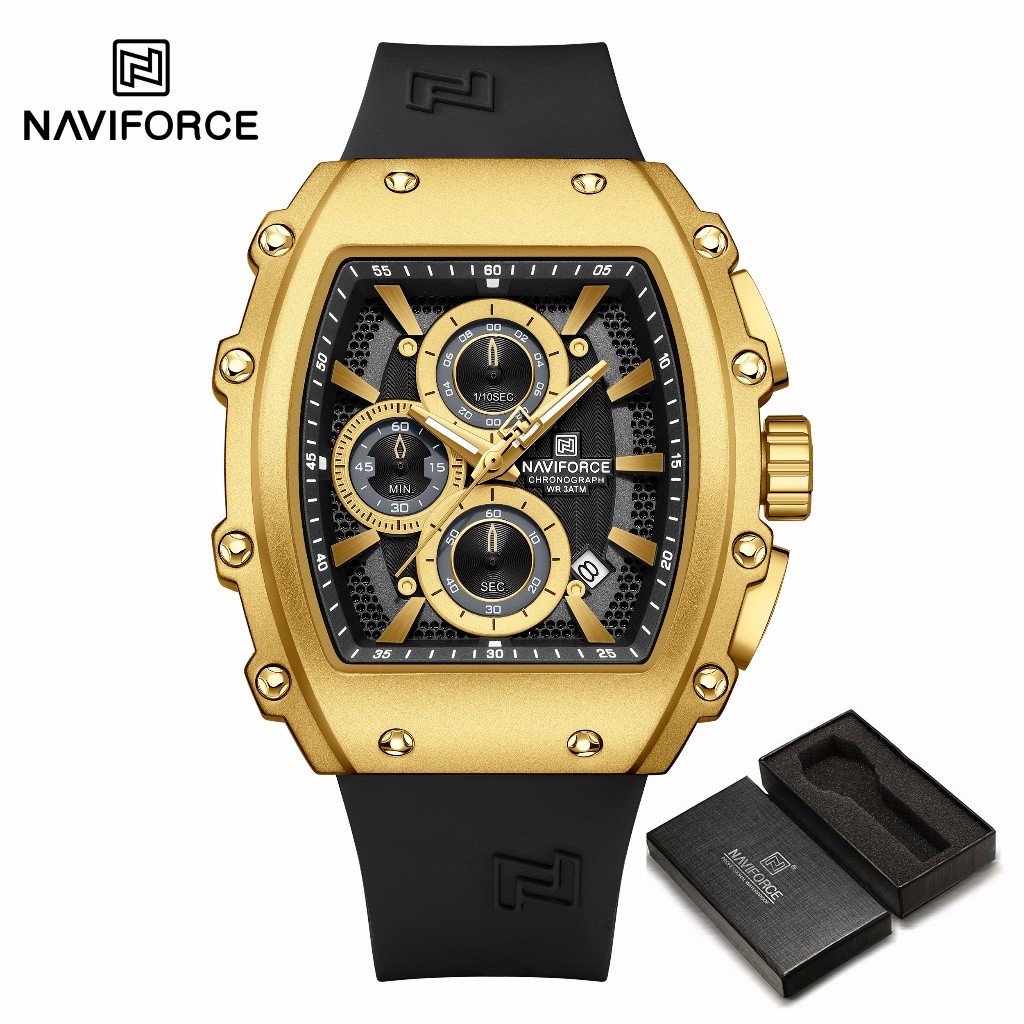 NAVIFORCE รุ่น 8070 นาฬิกาผู้ชาย สปอร์ตมัลติฟังก์ชั่น โครโนกราฟ ของแท้ กันน้ำ ส่งด่วน