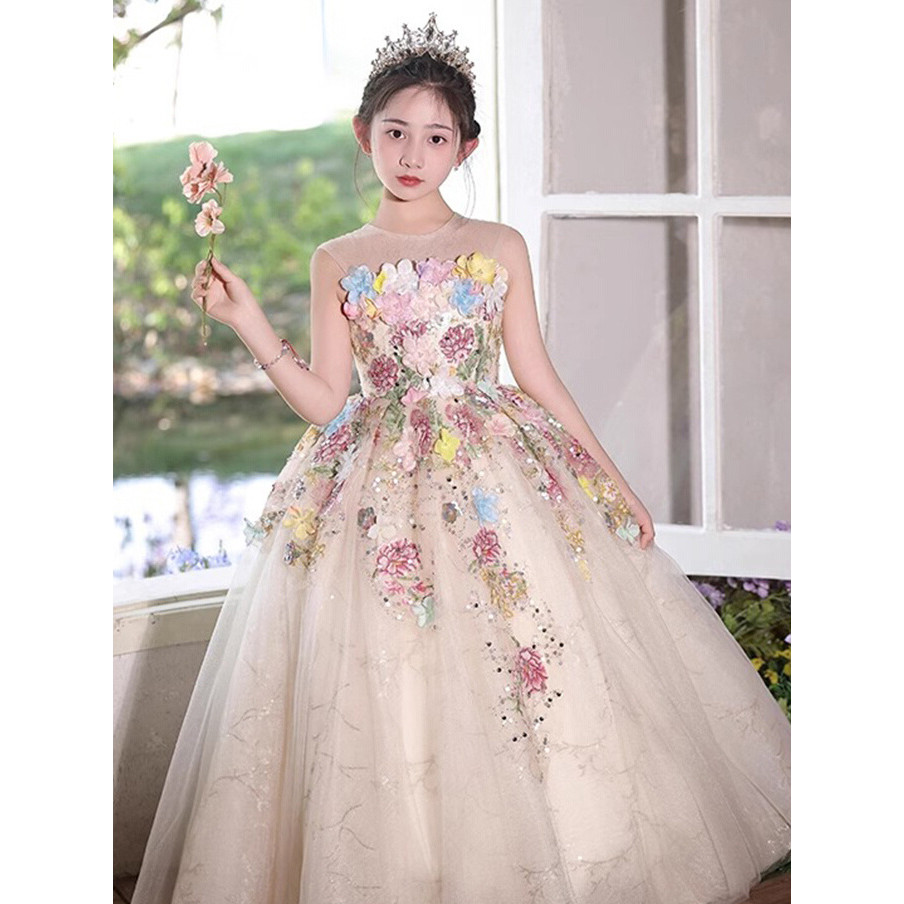 ชุดการแสดงชุดแต่งงานชุดเจ้าหญิงเด็กจัดเลี้ยงสาวดอกไม้สาวโฮสต์เปียโนนาฬิกาวันเกิดสาวสวย 5ข้อความ - รูปที่ 5