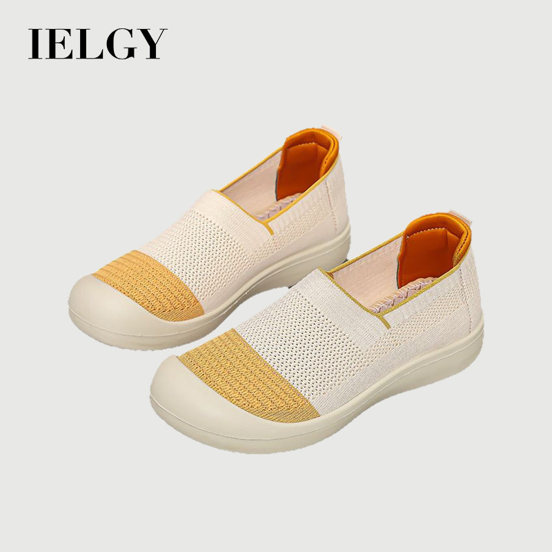 IELGY รองเท้าผู้หญิงฤดูร้อนอเนกประสงค์ลําลองส้นแบนรองเท้าตาข่าย