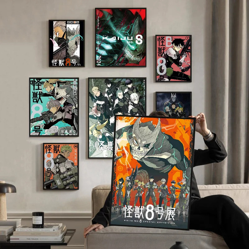 Popular Animation K-Kaiju No.8 Classic Vintage Posters Decoracion Painting Wall Art White Kraft Pape