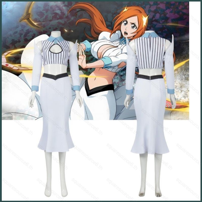 Miss BLEACH Inoue Orihime ชุดเดรสคอสเพลย์ผ้าปาร์ตี้ฮาโลวีนเครื่องแต่งกาย
