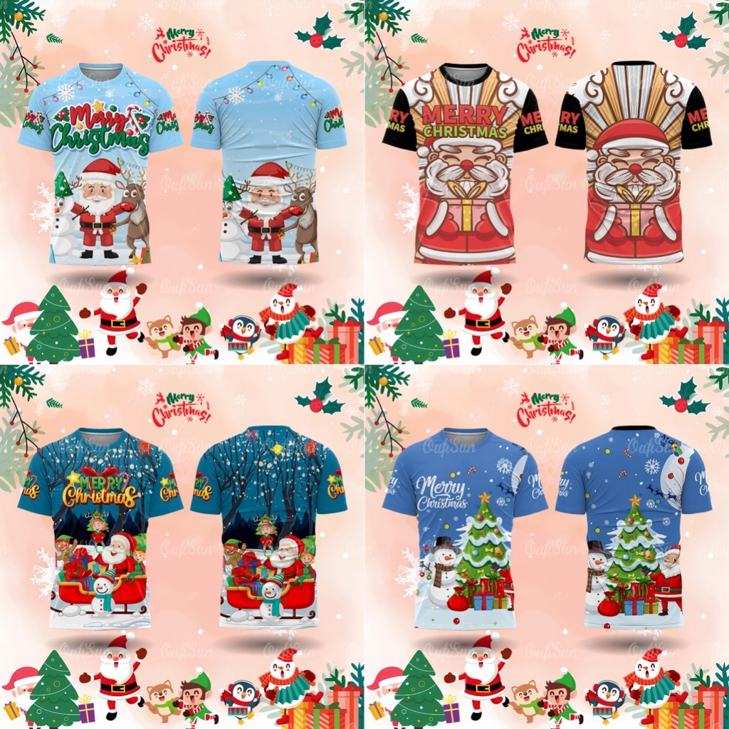 2025 คริสต์มาสแขนสั้นเสื้อยืด 3ง ซานตาคลอสพิมพ์ลูกเรือคอด้านบนหลวมขนาดบวกเสื้อผ้า ไม่จํากัดเพศ 2025 สุขสันต์วันปีใหม่คริสต์ม