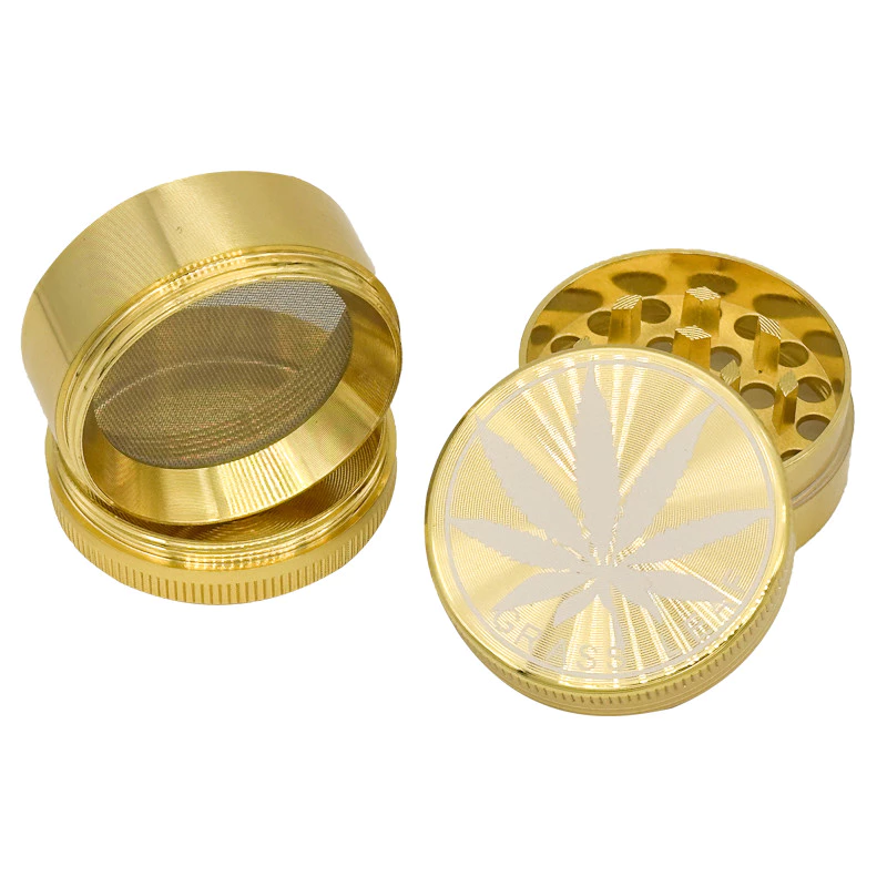 40mm ทองสีขาวใบไม้สมุนไพร grinder แบบพกพาขนาดเล็ก 4 ชั้นวัสดุโลหะบดเครื่องมือครัวของขวัญวันหยุด thumbnail 6