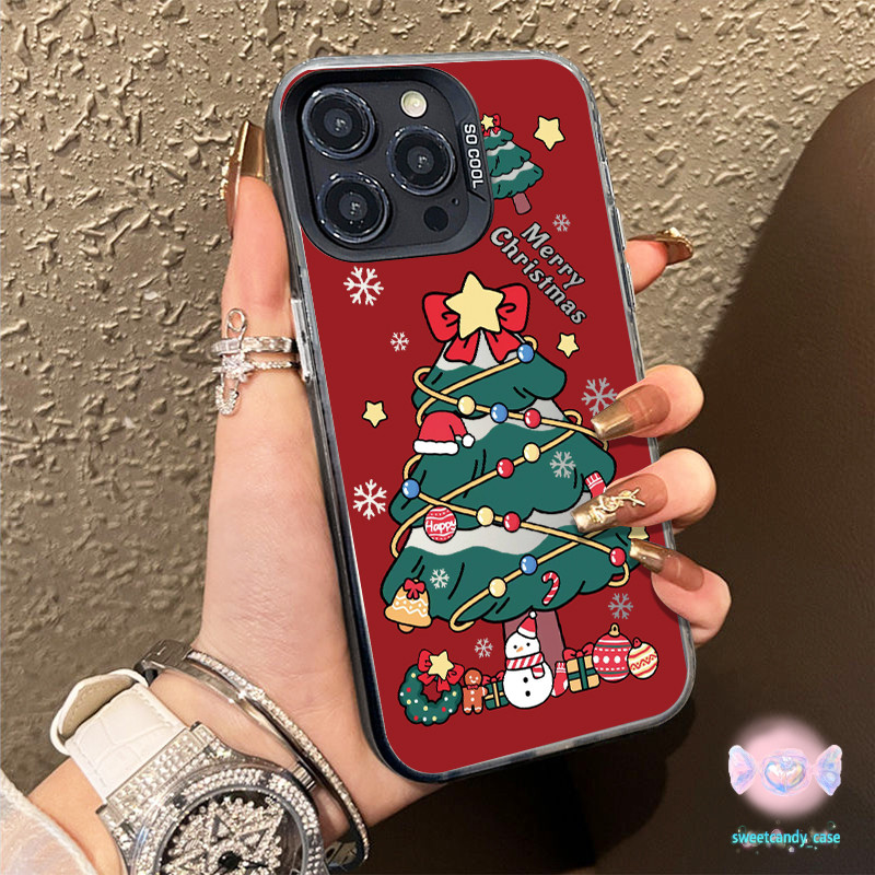 เคสแข็งคุณภาพ ต้นคริสต์มาส for IPhone 13 12 7Plus 14 15 11 16 Pro Max 8Plus XR XSMax SE เคสไอโฟน11 เคสไอโฟน13