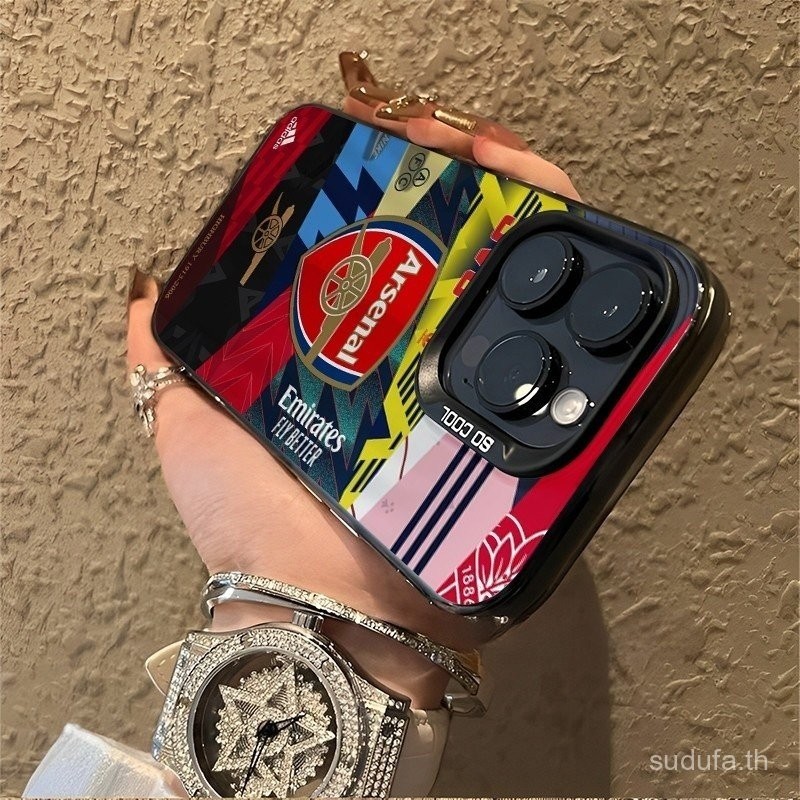 เคสมือถือสำหรับโลโก้ฟุตบอลทีมฟุตบอลอาร์เซนอลเคสกันกระแทกสำหรับ iPhone 13PROMAX 14PROMAX 15PROMAX 13 14 15 15 16 PRO MAX XR x XS 11 PROMAX 14PLUS