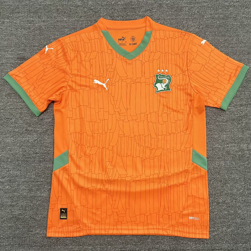 25-26 Africa Cup of Ivory Coast Football Jersey S-XXL Adult Short Sleeve Quick Dry Sports Football Shirt AAA