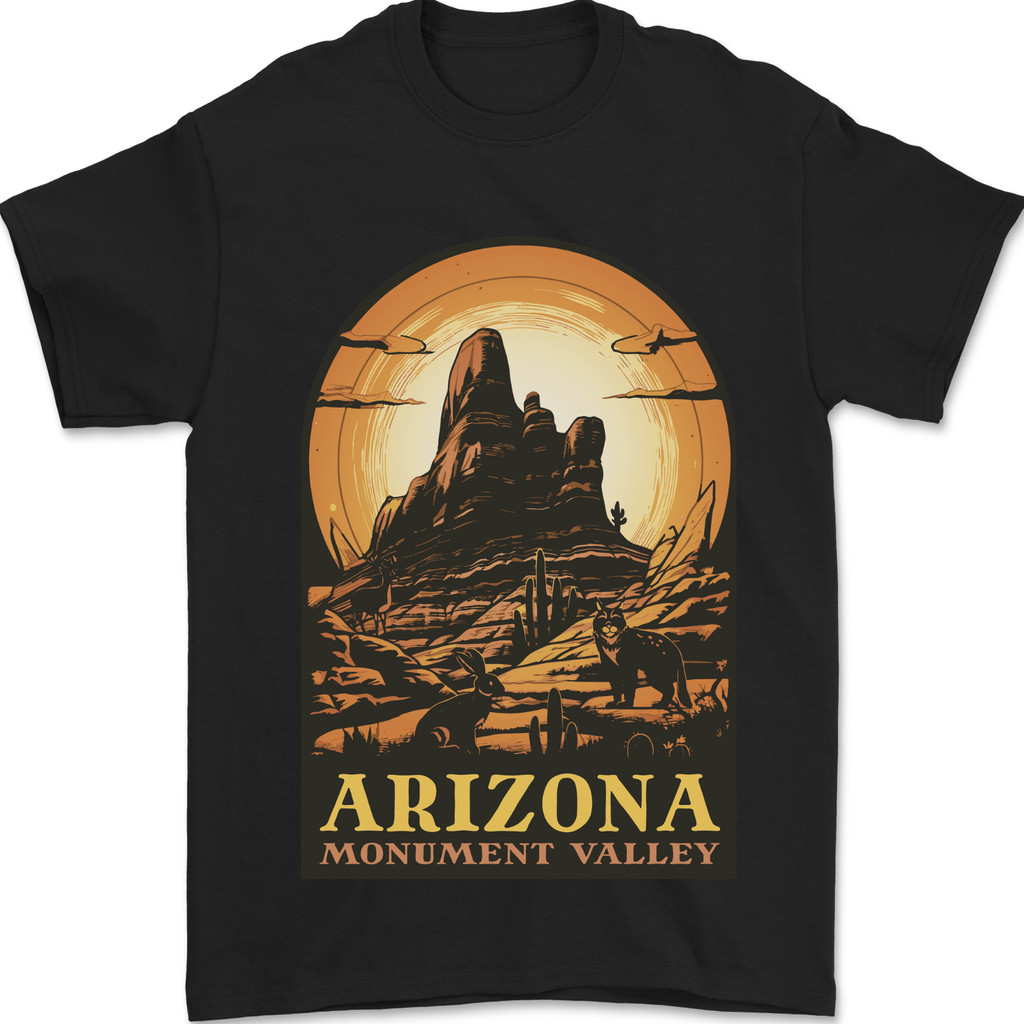 Arizona Monument Valley Usa Mens T-Shirt ผ้าฝ้าย 100%