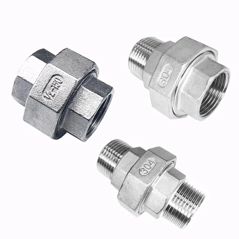 304สแตนเลสยูเนี่ยนร่วม coupling BSP หญิงชายกระทู้ท่อฟิตติ้ง, 1/4 "ถึง2" ขนาด