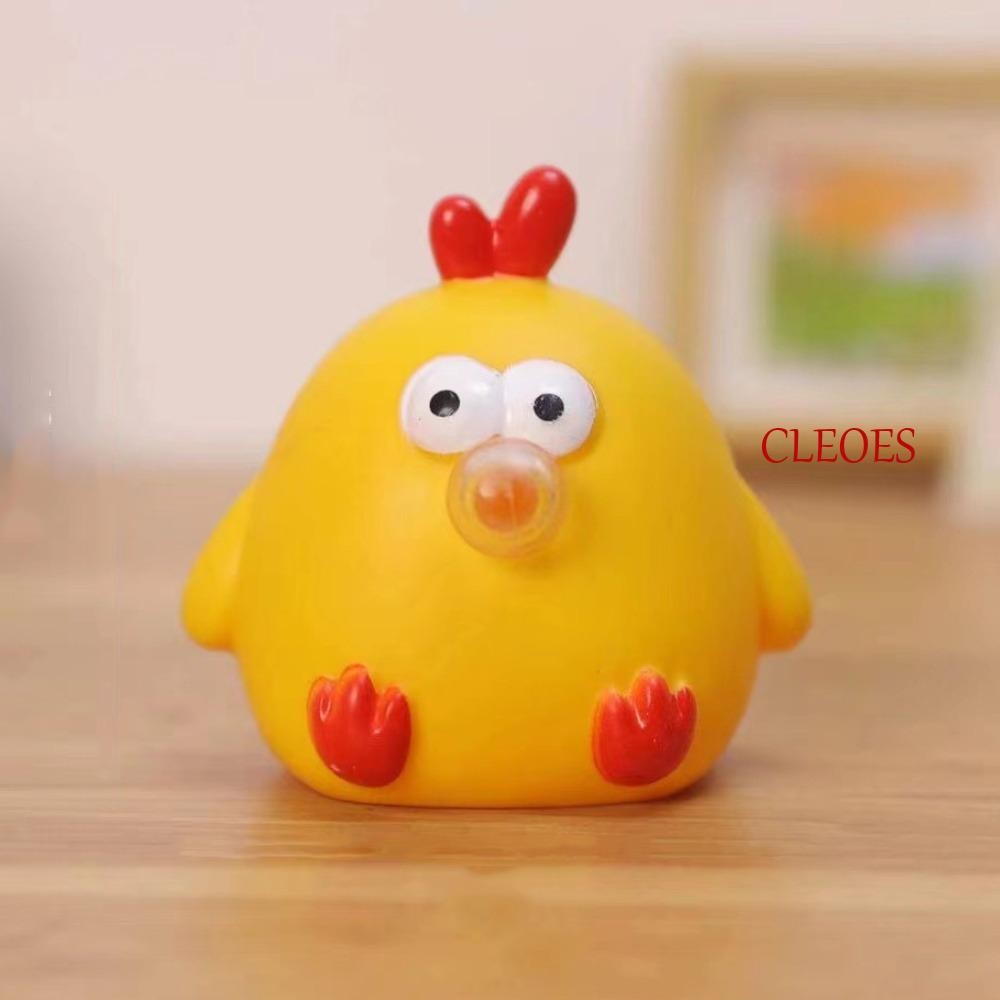 คลีโอบีบของเล่น,ไก่สีเหลืองยืดหยุ่นสูงหยิกของเล่น,หยิกจอยตุ๊กตานุ่มแปลกเป่าฟองการ์ตูนนวดของเล่นเด็ก