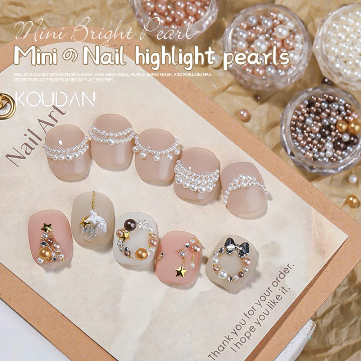 ตกแต่งเล็บสติกเกอร์เล็บ Pearl DIY Garland สําหรับคริสต์มาสผสมขนาดสีสัน KOUDAN