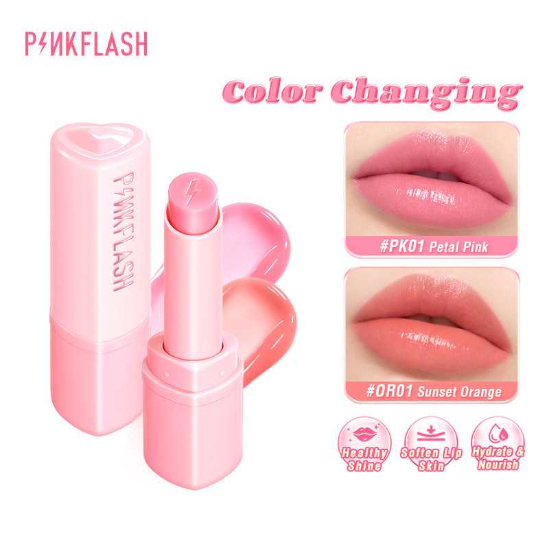 แฟลชสีชมพู #ColorMagic เปลี่ยนสี Healthy Shine Moisturizing Lip Balm Hydrate บํารุงยาวนานกันน้ํา Non-sticky Lightweight Lip Tint